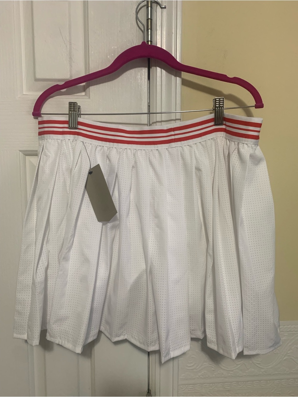 Avia Pleated Tennis Skirt Red / White Under Shorts, Hidden Pocket Size XL NEW. - Picture 9 of 10